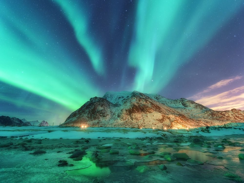 Aurora. Nothern lights in Lofoten islands, Norway